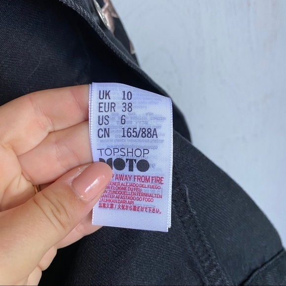 Topshop Black Denim Jacket w/ Bird Embroidery - Picture 4 of 7